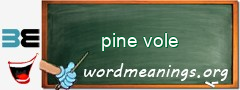 WordMeaning blackboard for pine vole